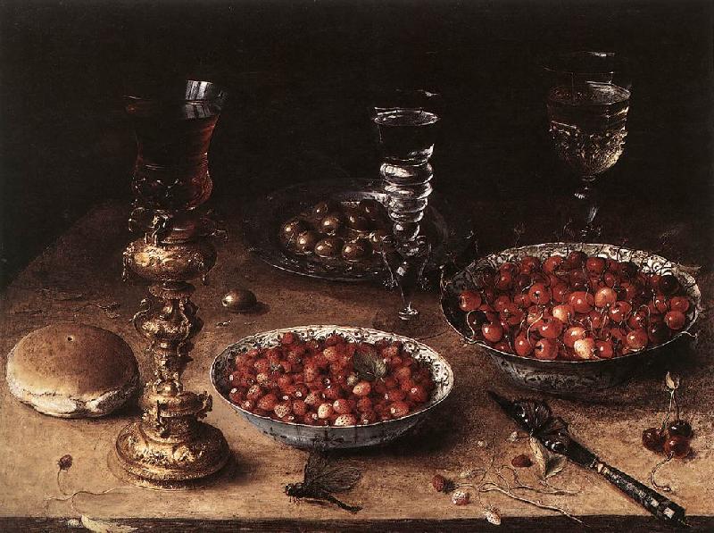 BEERT, Osias Still-Life with Cherries and Strawberries in China Bowls oil painting image